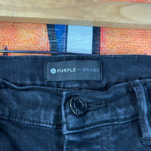 Load image into Gallery viewer, Purple P001 Black Ripped Jeans Size 34”