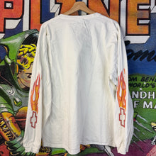 Load image into Gallery viewer, Y2K Chevrolet Racing Flames White Long Sleeve Shirt Size XL