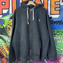 Load image into Gallery viewer, Polo Ralph Lauren Charcoal Grey Full-Zip Up Hoodie Size 2XL