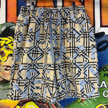 Load image into Gallery viewer, Burberry Blue Logo & Check Print Swim Martin Shorts Size Small