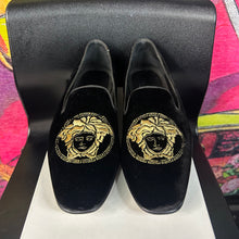 Load image into Gallery viewer, Versace Medusa Velvet Loafers Black Size 40 / 7