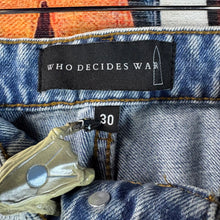 Load image into Gallery viewer, Who Decides War Grid Lace Denim “Sky” Jeans Size 30”