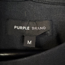 Load image into Gallery viewer, Purple Brand Stacked Crystal Stars Black Tee Shirt Size Medium
