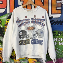 Load image into Gallery viewer, Vintage 90’s Cowboys vs Steelers Super Bowl Crewneck Size Large