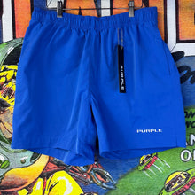 Load image into Gallery viewer, Purple Brand Wordmark All Around Blue Shorts Size XL