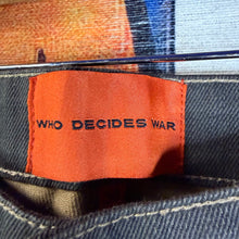 Load image into Gallery viewer, Who Decieds War Portrait Panel Jeans Size 36”