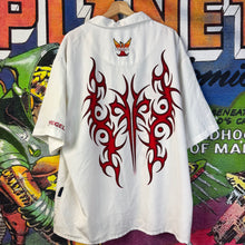 Load image into Gallery viewer, Y2K Tribal Dragonfly Red/White Rayon Size XL