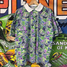 Load image into Gallery viewer, Vintage 80’s Bally Geometric Mosaic Print Polo Shirt Size XL