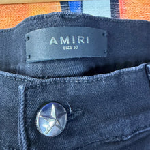 Load image into Gallery viewer, Amiri Leather Star Patch “Chemist” Jeans Size 33”