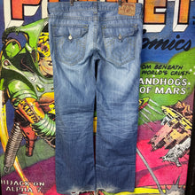 Load image into Gallery viewer, True Religion Embroidered Horseshoe Washed Denim Size 38