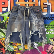 Load image into Gallery viewer, Vale Forever Distressed Cross Chain Jorts Size 36”