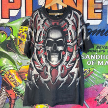 Load image into Gallery viewer, Vintage 90s ‘98 Liquid Blue Tribal Metal Skull Tee Size 2XL