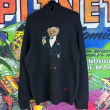 Load image into Gallery viewer, Polo Ralph Lauren Bear Knit Hooded Sweater Size Large