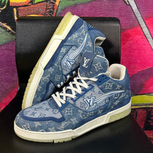 Load image into Gallery viewer, Louis Vuitton LV Trainer Denim Monogram Size LV 11 / M12