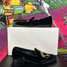 Load image into Gallery viewer, Versace Medusa Velvet Loafers Black Size 40 / 7