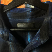 Load image into Gallery viewer, Amiri Glittered Plaid Button Up Long Sleeve Shirt Size Medium