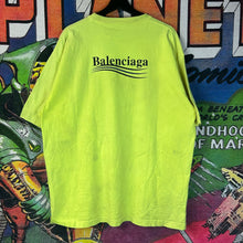 Load image into Gallery viewer, Balenciaga Campaign Logo Tee Neon Green Size XL