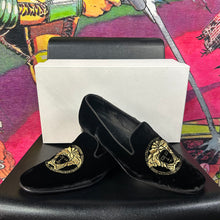 Load image into Gallery viewer, Versace Medusa Velvet Loafers Black Size 40 / 7
