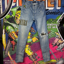 Load image into Gallery viewer, Amiri MX1 Distressed Skinny Camo Jeans Size 33”
