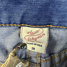Load image into Gallery viewer, True Religion Embroidered Horseshoe Washed Denim Size 38
