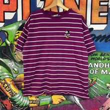Load image into Gallery viewer, Vintage 90s Minnie Mouse Maroon Striped Tee Size Large