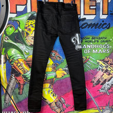 Load image into Gallery viewer, Amiri “Hollywood” Print Black Jeans Size 30”