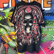 Load image into Gallery viewer, Vintage 90s ‘98 Liquid Blue Tribal Metal Skull Tee Size 2XL