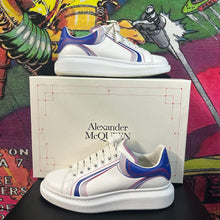 Load image into Gallery viewer, Alexander McQueen Oversized Sneakers White Galactic Blue Size 8