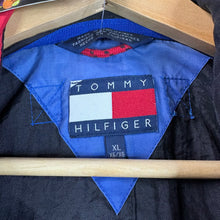 Load image into Gallery viewer, Vintage 90s Tommy Hilfiger Athletic Gear Red & Black Nylon Windbreaker Jacket Size XL