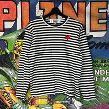 Load image into Gallery viewer, Comme des Garçon PLAY Striped Long Sleeve Tee Size Medium
