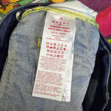 Load image into Gallery viewer, Marni Fuzzy Mohair Knit Patchwork Jean Shorts Size 36” CUTOFFS
