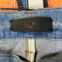 Load image into Gallery viewer, Amiri MX1 Distressed Skinny Camo Jeans Size 33”
