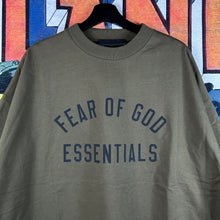 Load image into Gallery viewer, Fear Of God Essentials Olive Jersey Crewneck Tee Size M
