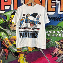 Load image into Gallery viewer, vintage 1990s Carolina Panthers Looney Tunes Crossover Tee Size Large
