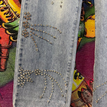 Load image into Gallery viewer, Prestige Collection Crystal Cascade Denim Size 32
