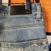 Load image into Gallery viewer, Amiri MX-1 Ultrasuede Ripped Biker Jeans Size 31”
