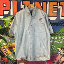 Load image into Gallery viewer, Vintage ‘03 Rolling Stones Denim Button Up Shirt Size Large
