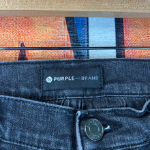 Load image into Gallery viewer, Purple Brand Ripped Black Skinny Jeans Size 32”
