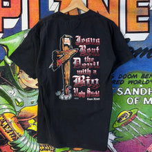 Load image into Gallery viewer, Vintage 90’s Jesus Beat Ugly Black Tee Shirt Size Large
