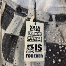 Load image into Gallery viewer, Vale Checkered Rhinestone Jorts Size 36”
