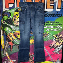 Load image into Gallery viewer, Purple Brand Flared Cargo Jeans Size 32”
