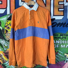Load image into Gallery viewer, Polo Ralph Lauren Orange/Blue Rugby Polo Shirt Size Medium
