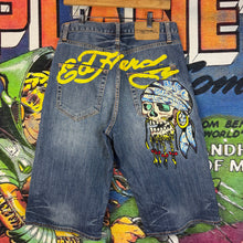 Load image into Gallery viewer, Ed Hardy Skull Embroidered Shorts Size 30-32”
