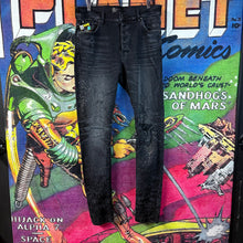Load image into Gallery viewer, AMIRI Black Crystal Shotgun Skinny Jeans Size 34"
