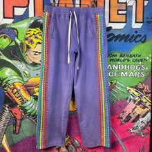 Load image into Gallery viewer, Vale Purple Rainbow Side Stripe Sweatpants Size Large
