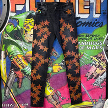 Load image into Gallery viewer, Amiri Leather Star Patch “Chemist” Jeans Size 33”
