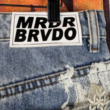 Load image into Gallery viewer, Who Decides War Grid Lace Denim “Sky” Jeans Size 30”
