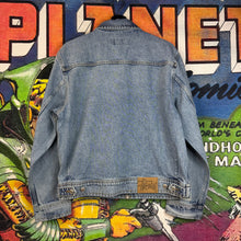 Load image into Gallery viewer, Stussy Denim Zip Up Jacket Size Small
