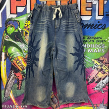 Load image into Gallery viewer, Vale Sun-Motif Wide Leg Jeans Size 38”
