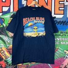 Load image into Gallery viewer, Vintage 90s Y2K Looney Tunes Tweety Bird Beach Bum Tee Size L/XL

